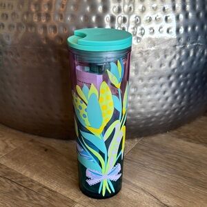 Starbucks 2025 Purple Blue Easter Floral Tulip Bouquet Ombre Bottle Tumbler NWT